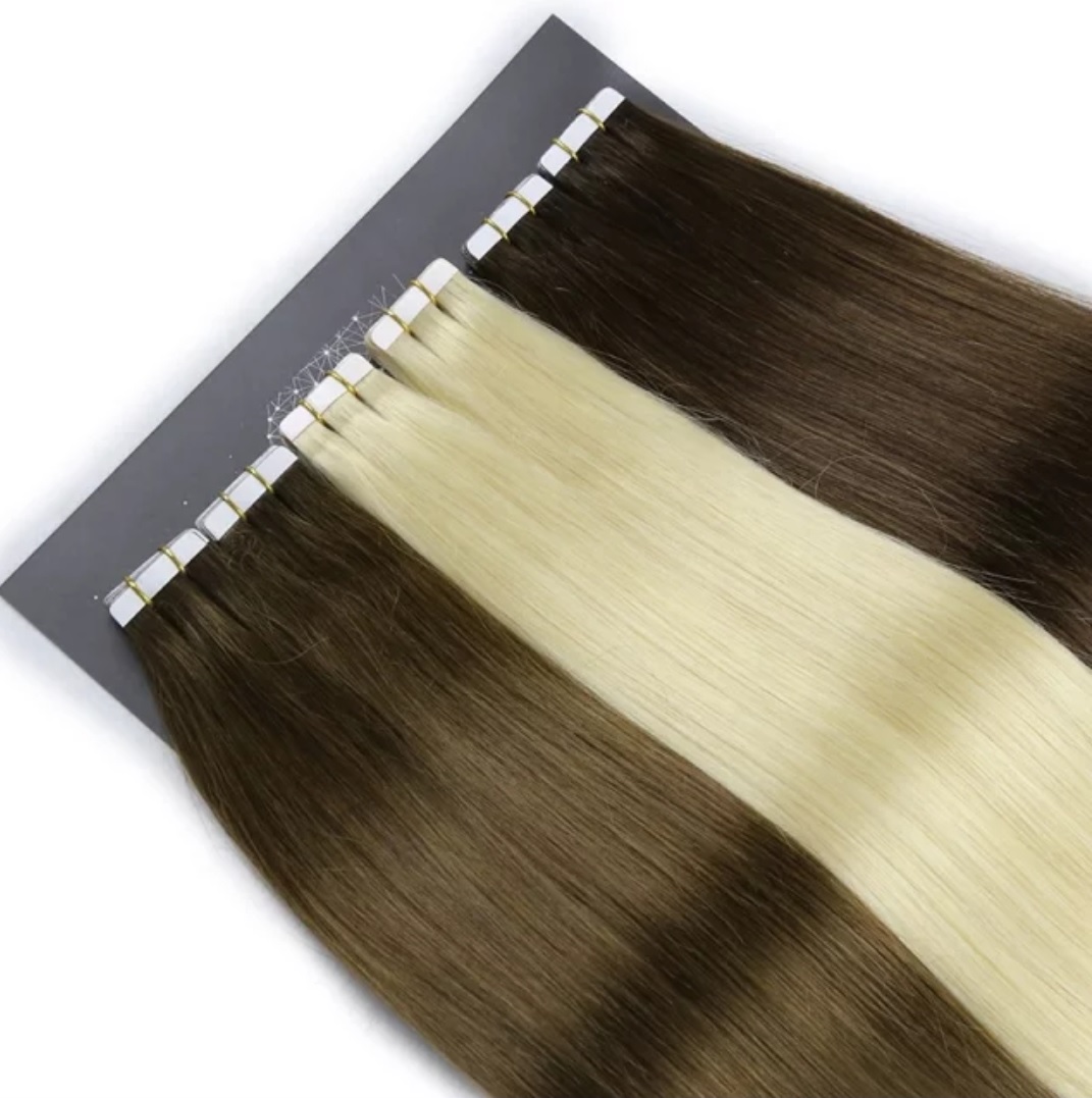 Ragasztócsíkos 100% humán póthaj - Tape hair - 40 gr 40-50 cm fekete